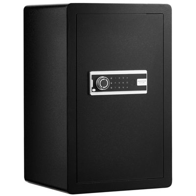 Coffre-fort à une porte de 3,5 pieds cubes avec serrure à clé et mot de passe, coffre-fort avec sac ignifuge, porte-clés, lumière DEL et 2 tablettes pour l'argent, les documents, les bijoux et les objets de valeur
