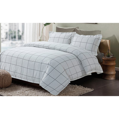 Cotton Sateen Plaid Duvet Cover