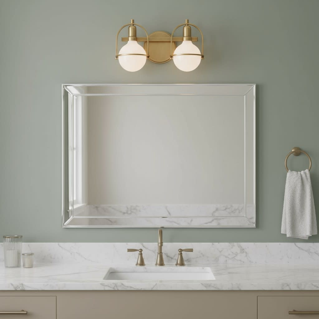 Damiana Vanity Light, Heritage Brass, 2 Lights, 9" H x 16" W x 7.5" D