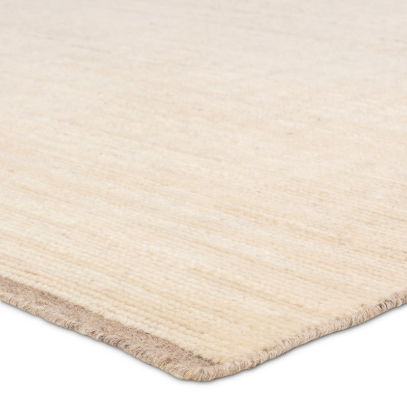 Jaipur Living Achen SEO07 Handknotted Solid Ivory and Taupe Area Rug (9'x12'), Rectangle 9' x 12'