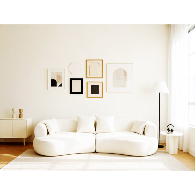 Canapé modulaire incurvé Modern, Blanc