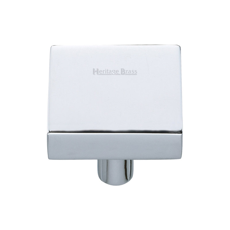 Heritage Brass Heritage Cabinet Knob Square Design, Polished Chrome, 2.8cm H x 3.2cm W x 3.2cm D