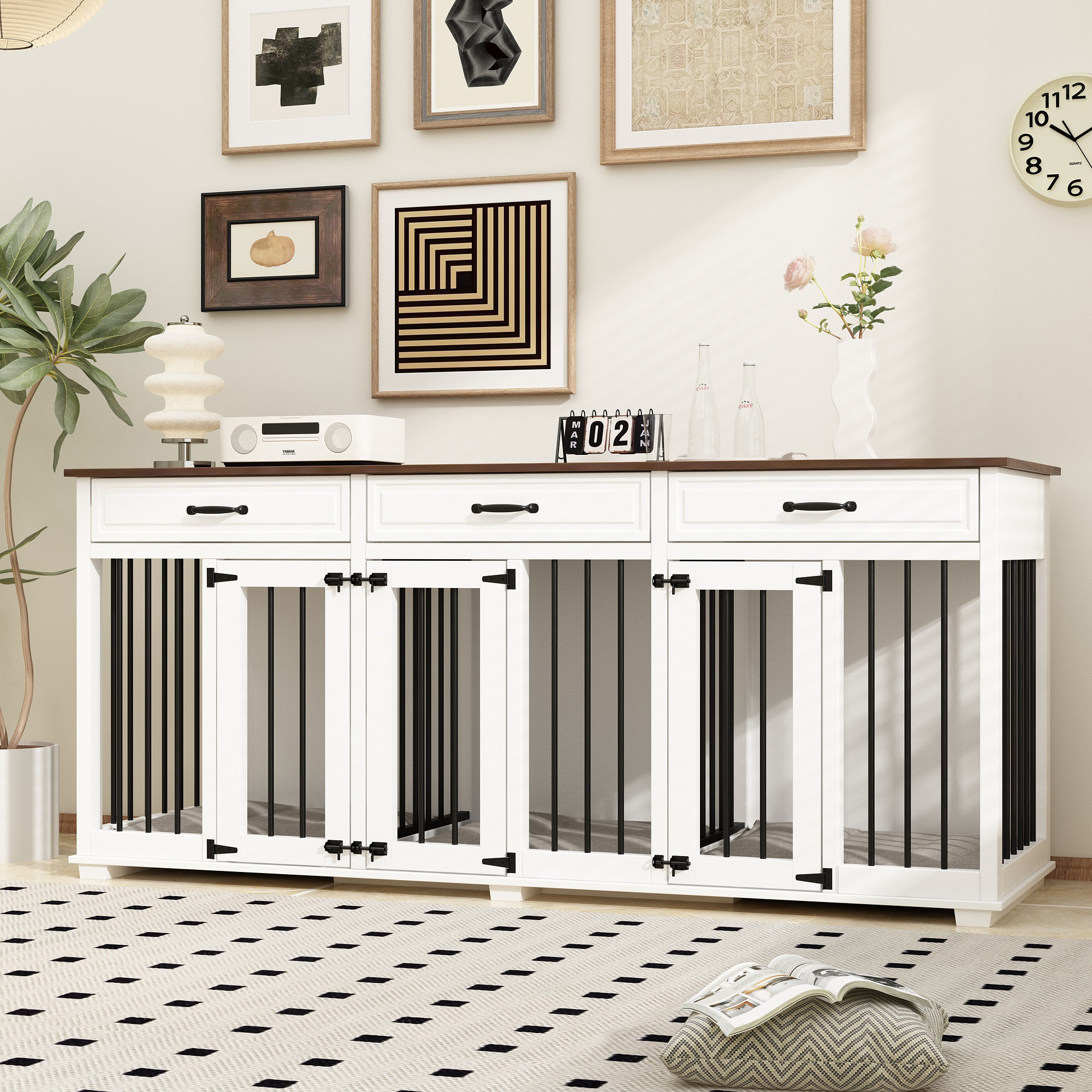 Tucker Murphy Pet™ Large Dog Crate Furniture With 3 Drawers And 2