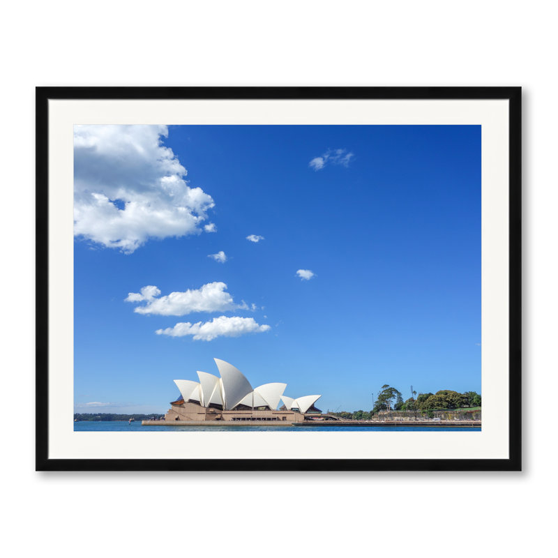 Opéra de Sydney par Vincent Dupont Blackshaw, 24" H x 30" W, Papier avec cadre noir