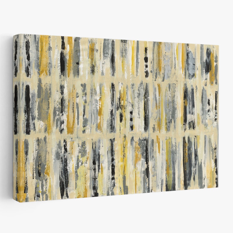 Foliage Tapestry - Abstract Black Brush Strokes Cream, 48" H x 32" W
