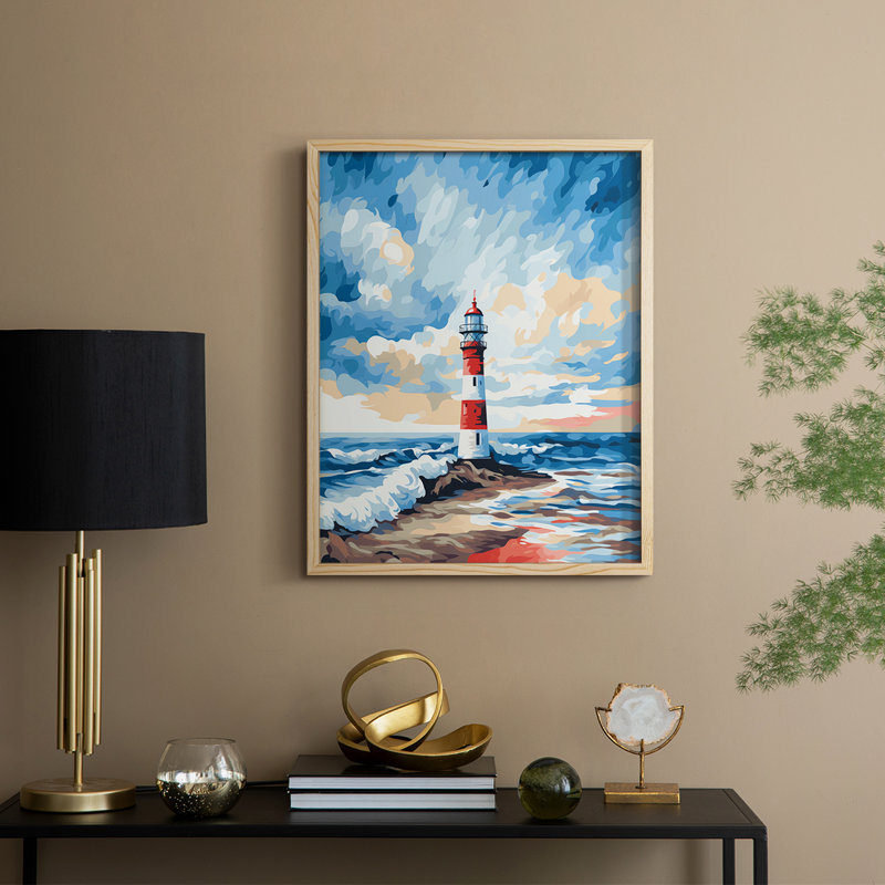 NAUTICAL Series Dxxxi, reproduction encadrée - bois massif, H 15 po x l 12 po, Naturel