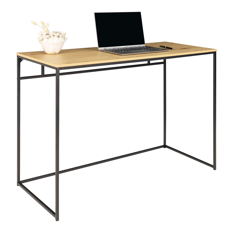 Kestwick Metal Base Writing Desk, Light Brown