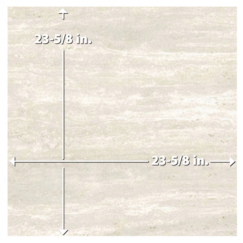 Fusione Travertino 23-1/2 in. x 23-1/2 in. Porcelain Floor and Wall Tile