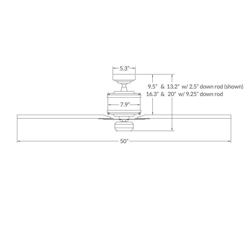 Industry Downrod Ceiling Fan, Galvanized, Silver, Remote Control