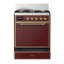 Majestic III Series 30 Inch Dual Fuel Range with 5 Sealed Burners in White (Liquid Propane, Burnished Trim)-178424740-178424752-178424760