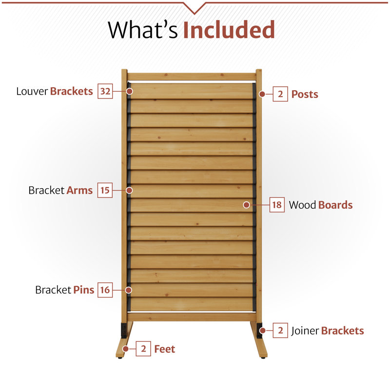 H 6,1 pi x l 3,1 pi (1 panneau) paravent autoportant ou à fixation en surface Enclo Solara, clôture d'intimité en bois, écran d'intimité pour balcon, panneau décoratif, améliorez votre patio extérieur, votre porche ou votre terrasse, EC18044