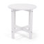 Table de bout blanche en PEHD pour l'extérieur, table de bout ronde pour terrasse toutes saisons 16 po