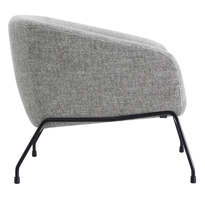 Avram Upholstered Barrel Chair, Magnolia Grey Tweed