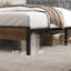 Tête de lit, cadre de lit plateforme en bois, chevet avec emballage souple et 2 tablettes, pas de bruit, pas besoin de matelas à ressorts et d'outils d'assemblage simples, grand espace de rangement sous le lit-1094437383