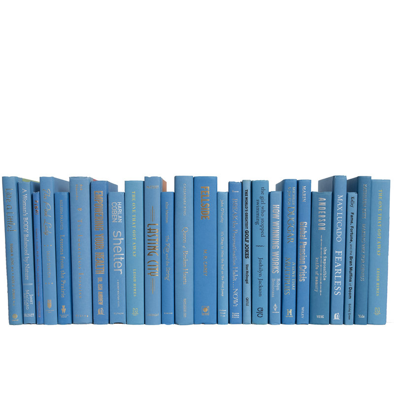 Decorative Books - Sky Books - Blue Books By The Foot