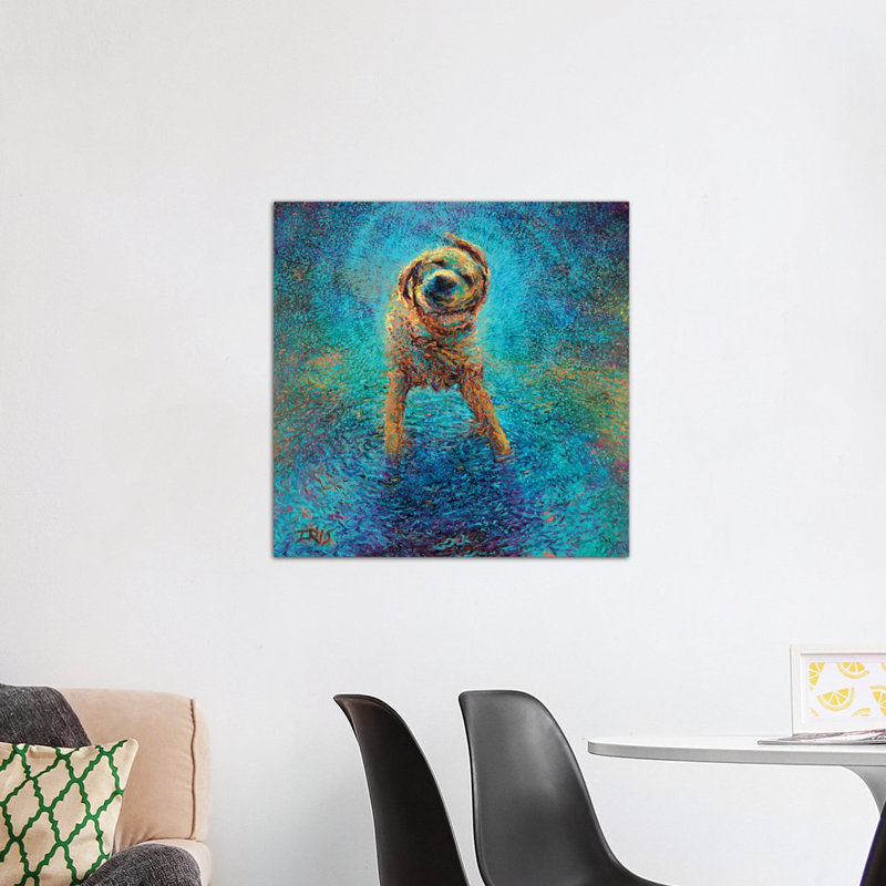 «Shakin 'Off the Blues» par Iris Scott - reproduction sur toile, H 37 po x l 37 po x P 1,5 po, Pas de tapis, Toile tendue