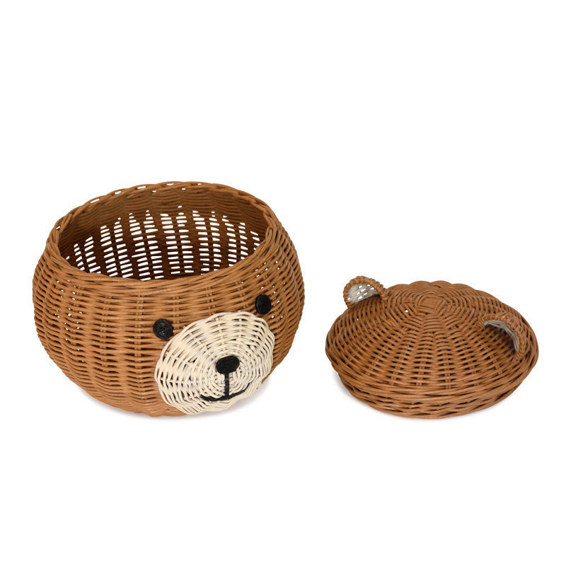 Panier de rangement en rotin avec couvercle Anuradha