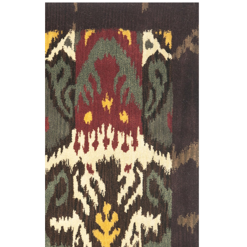 Kline Ikat Hand Tufted Wool Ikat Rug, Rectangle 4' x 6'