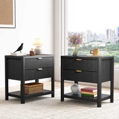Ensemble de table de chevet moderne à 2 tiroirs 25,8 po