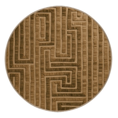 Machine Washable Botanical Brown Area Rug