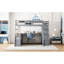 Lit mezzanine pleine grandeur de couleur grise - 7 tiroirs, 2 tablettes et bureau, pouvant accueillir plus de 6 ans avec une capacité de poids de 220 lb pour une haute performance-307006500