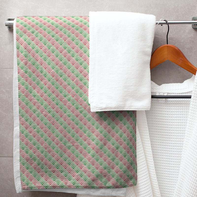 Katelyn Elizabeth Cotton Blend Bath Towel, Yellow/Pink/Green