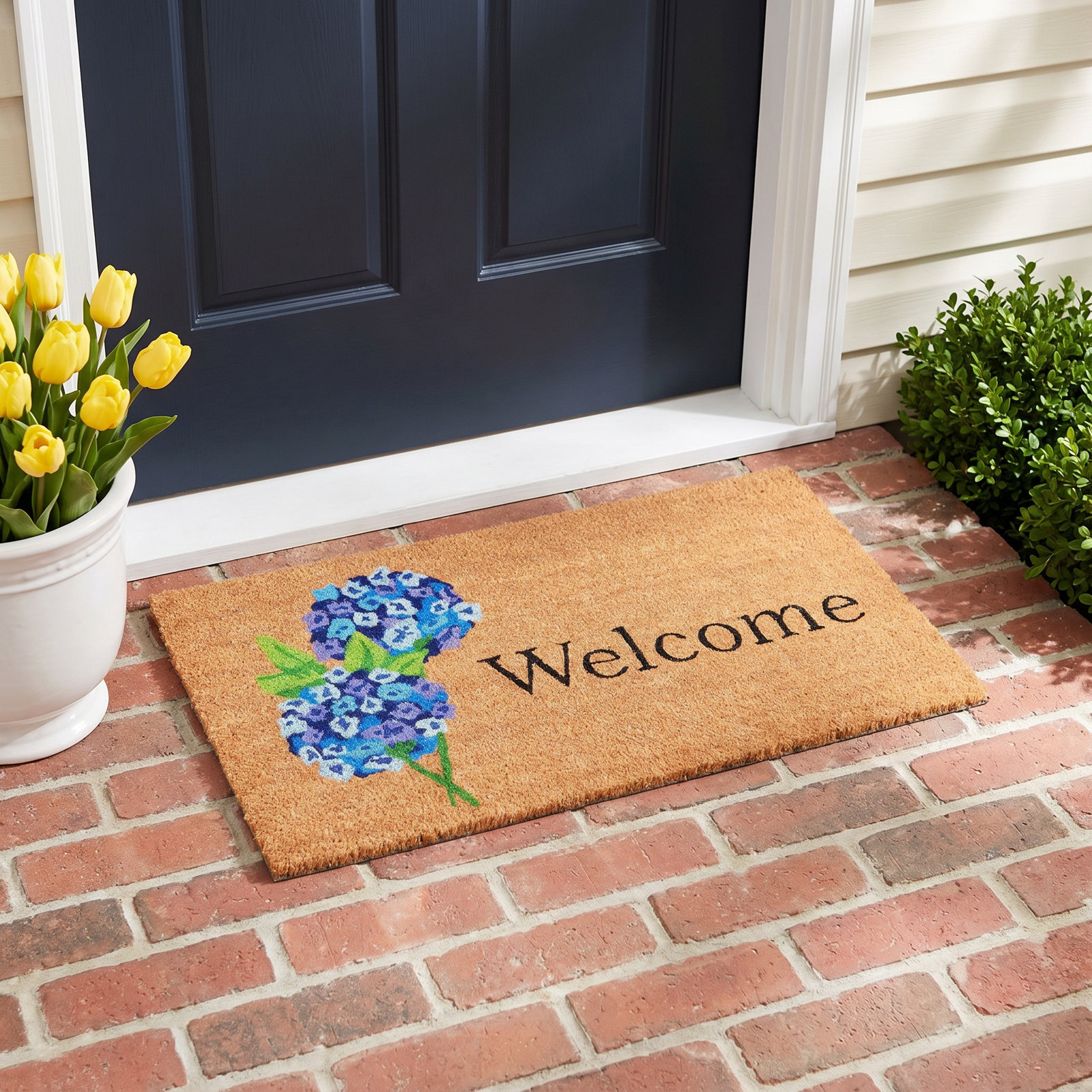 Non-Slip Floral Outdoor Doormat