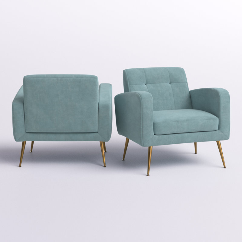 Alixon 29'' Wide Tufted Armchair, Teal 100 % Polyester