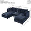Canapé modulaire Comfy Cloud avec 2 repose-pieds, canapé-lit en chenille et coussins décoratifs