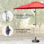 Parasol de jardin rouge brique de 2,74 m (9 pi), protégé et imperméable, 8 baleines, facile à régler pour jardin, terrasse, piscine, extérieur, rouge, protégé, manivelle d'inclinaison pour patio, jardin.