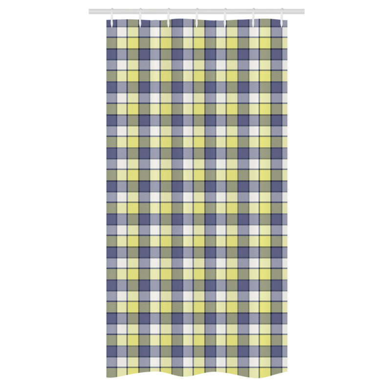 Eliandra Gingham Shower Curtain with Hooks Included, 72" H x 36" W