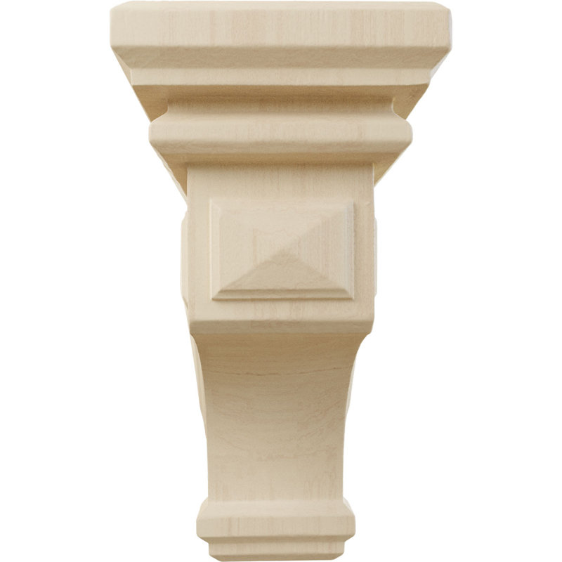 Support en bois / corbeau H 8 po x l 4 po x P 4,75 po, Hévéa