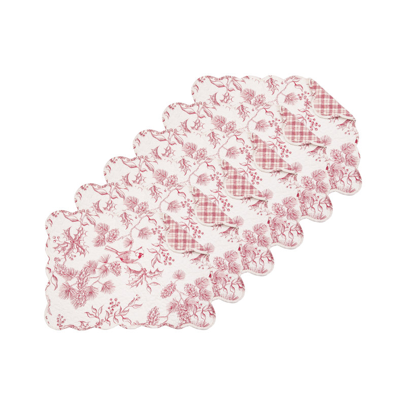 Cardinal & Winter Branches Set of 6 Rectangle Placemats