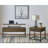 Brown Oak Square End Table With Sandy Black Frame