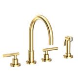 East Linear Double Handle Kitchen Faucet with Side Spray
