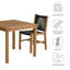 Vienna 3-Piece Outdoor Patio Teak And Rope Dining Set With Armless Chiars In Natural Black-105239660