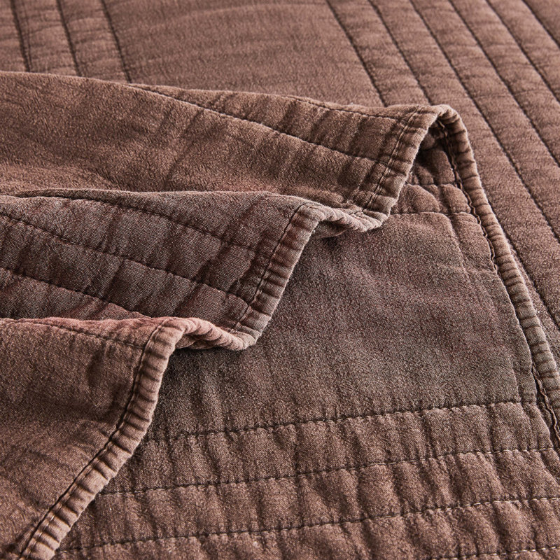 Grimshaw 100% Cotton Quilt Set, Queen Quilt + 2 Standard Shams, Espresso