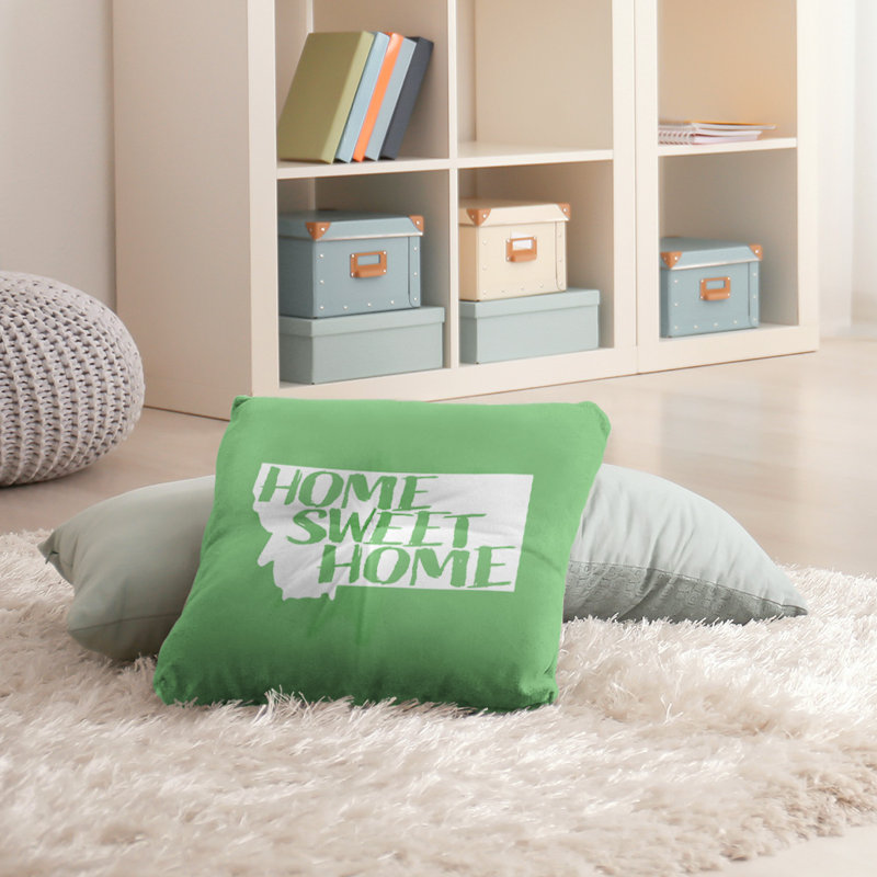 Reversible Throw Pillow, 26" x 26", Green, Montana
