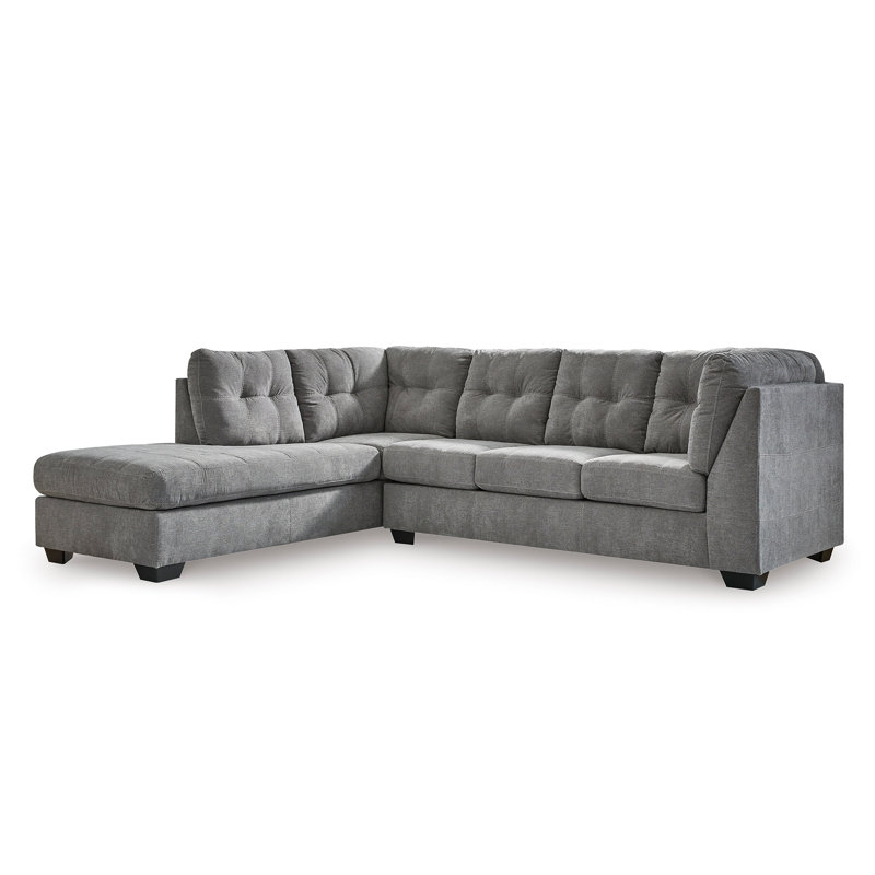 Canapé modulaire rembourré 6 pièces Ikumi, 100 % polyester gris, Accoudoir à gauche (vu de face)