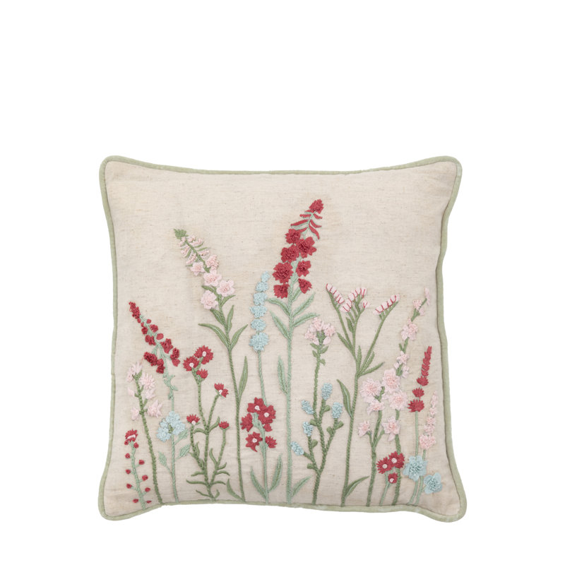 Floral Green Square Throw Cushion