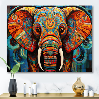 Éléphant Tribal Majesty - Éléphant, art mural