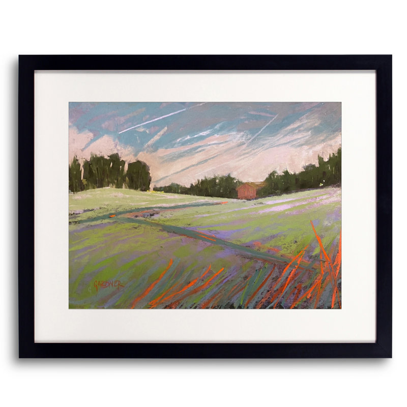 «In My Little Town» par Dina Gardner, H 17,25 po x l 21,25 po x P 0,875 po, Papier avec cadre noir