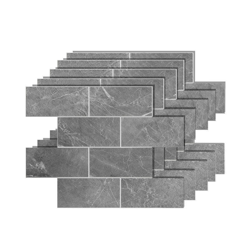 Carrelage style métro auto-adhésif en vinyle 12 po x 12 po, Gris