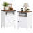 Boucle Upholstered Bed And Farmhouse Nightstand 3-Piece Bedroom Set-139264719-139264718