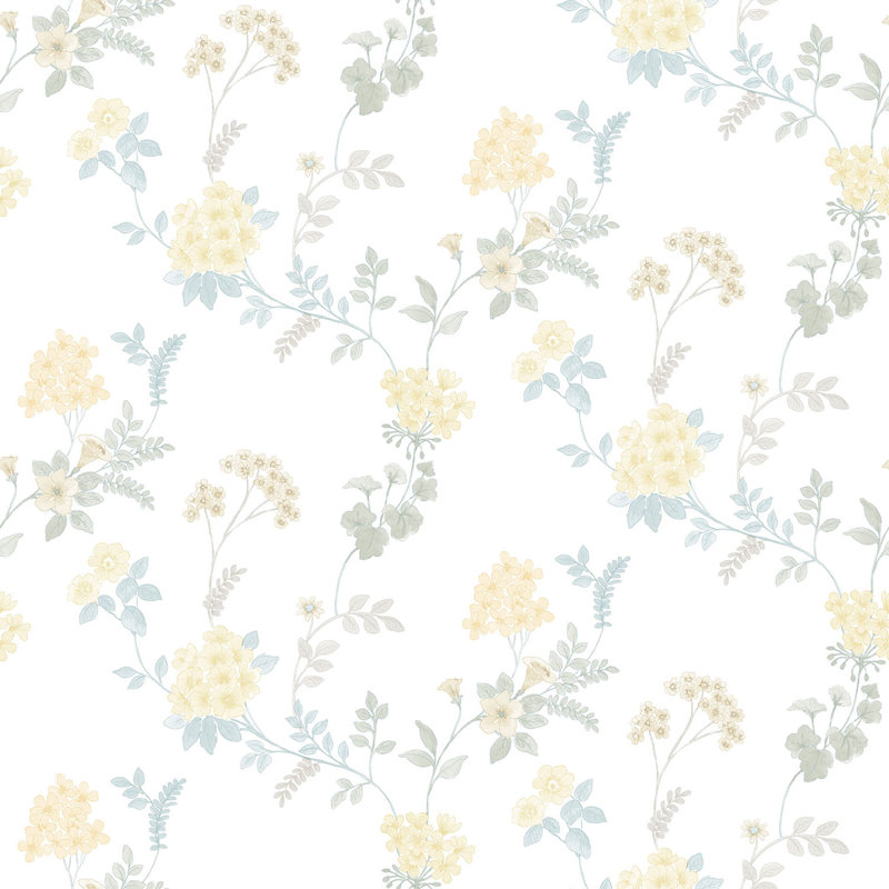 Garretson 1000cm x 52.8cm Satin Wallpaper Roll, Yellow/Green