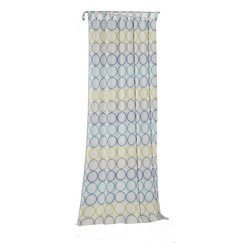Deguzman Room Darkening Curtain Single Panel, 225cm H x 132cm W, Blue, green and grey