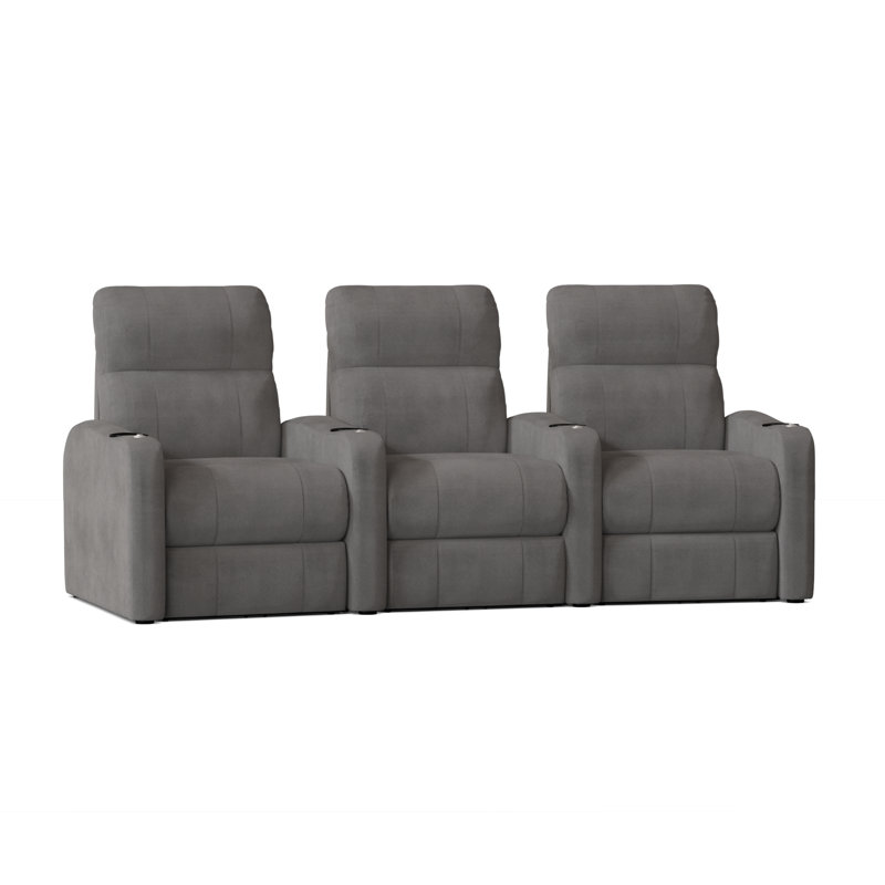 Rangée de sièges de cinéma maison (rangée de 3), Électrique, Ombre Smartsuede