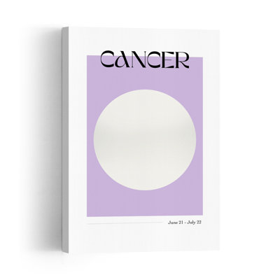 Cancer Zodiac Moon Minimalist Modern Abstract Crab Lavender Landscape Nature Wall Art Print by Anne-Marie Volfova - Print