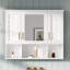 Armoire à pharmacie murale 35 po 2 en 1 avec tablettes réglables et portes à fermeture douce, miroir haute définition avec rangement pour meuble-lavabo de salle de bain-1016997312