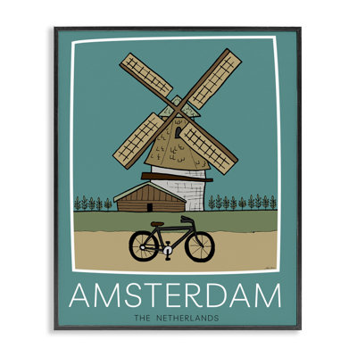 Affiche de moulin à vent Amsterdam, giclée, conception par Hugo Edwins
